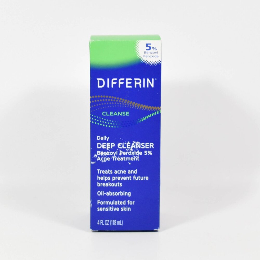 Differin DAILY DEEP CLEANSER 4oz Benzoyl Peroxide acne SENSITIVE SKIN 10/2025